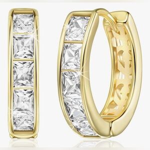 Gorgeous Neiman Marcus 14KT Dip Topaz hoop earrings